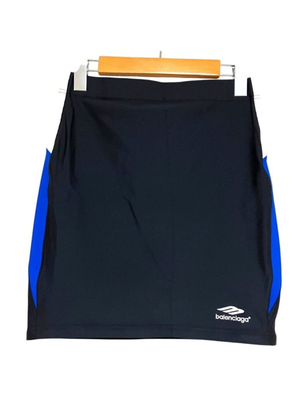 Balenciaga Sports Icon Small Fit Skirt Stretch Tight 38 Black White Blue
